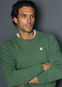 Jersey Lambswool Verde Cuello Caja Hombre