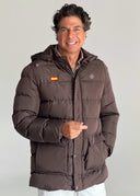 Parka España Marrón Chocolate con Capucha Hombre