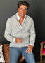 Chaqueta Fina Gris Cremallera Hombre