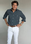 Camisa Gris Grafito Dos Bolsillos Hombre