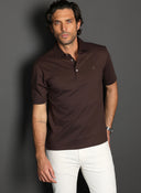 Polo Marrón Mercerizado Hombre