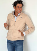 Chaqueta Fina Camel Cremallera Hombre