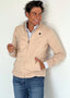 Chaqueta Fina Camel Cremallera Hombre