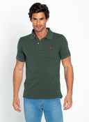Men's Classic Forest Green Pink Cape Polo