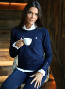 Jersey Azul Logo Rosa Palo Mujer