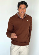 Jersey Marrón Cuello Polo Hombre