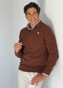 Jersey Marrón Cuello Polo Hombre