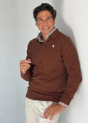 Jersey Marrón Cuello Polo Hombre