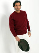 Jersey Lambswool Burdeos Cuello Caja Hombre