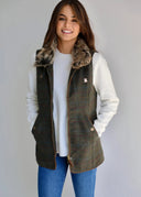 Chaleco Kaki Pelo Mujer