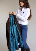 Abrigo Cuadros Marrones Mujer