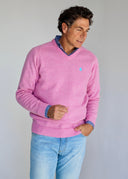 Jersey Lambswool Rosa Pico Hombre
