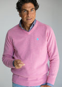 Jersey Lambswool Rosa Pico Hombre