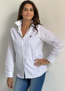 Camisa Blanca Raya Diplomática Mujer