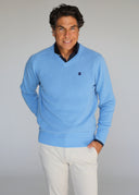 Jersey Lambswool Celeste Pico Hombre
