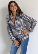 Camisa Tartán Azul Mujer