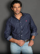 Chemise Homme Denim Fleurs