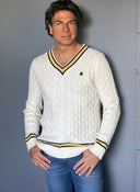 Jersey Universitario Color Blanco off white Hombre