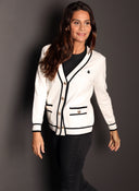 Chaqueta Blanca Bolsillos Mujer