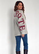 Sudadera Gris Oversize Mujer