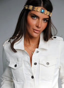 Cazadora Blanca Vaquera Mujer