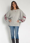 Sudadera Gris Oversize Mujer