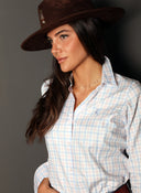 Camisa Cuadros Celeste y Rosa Mujer