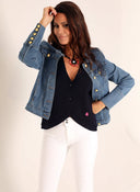 Chaleco Azul Bajo Asimétrico Mujer