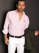 Camisa Rayas Rosas Hombres