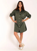Vestido Kaki Corto Oversize Mujer