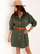 Vestido Kaki Corto Oversize Mujer