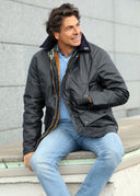 Parka Encerada Azul Marino Hombre