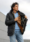 Parka Encerada Azul Marino Hombre