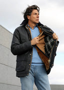 Parka Encerada Azul Marino Hombre