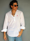 Polera Cuello Mao Blanca Shibuya Capote Rosa Hombre