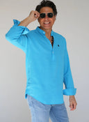 Polera Cuello Mao Turquesa Shibuya Hombre