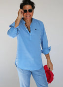 Polera Cuello Mao Azul Denim Shibuya Hombre