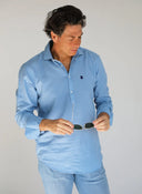 Polera Azul Denim Shibuya Cuello Soft Hombre