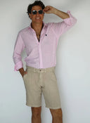 Bermudas Lino Camel Hombre