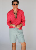 Bermudas Goma y Cordón Verde Agua Hombre