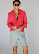 Bermudas Goma y Cordón Verde Agua Hombre