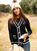 Chaqueta Negra Bolsillos Mujer