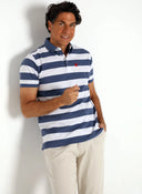 Polo Franjas Azules Hombre