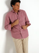 Camisa Berenjena Nido de Abeja Hombre