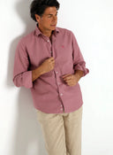 Camisa Berenjena Nido de Abeja Hombre