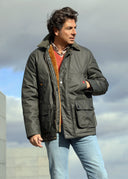 Parka Encerada Verde Oscuro Hombre