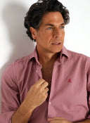 Camisa Berenjena Nido de Abeja Hombre