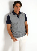 Polo Jaspeado Gris/Azul Hombre