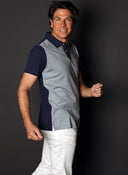 Polo Jaspeado Gris/Azul Hombre