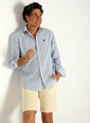 Camisa Rayas Azules Hombre